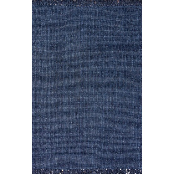 Daniela Farmhouse Chunky Jute Area Rug, 5x8, Navy Blue