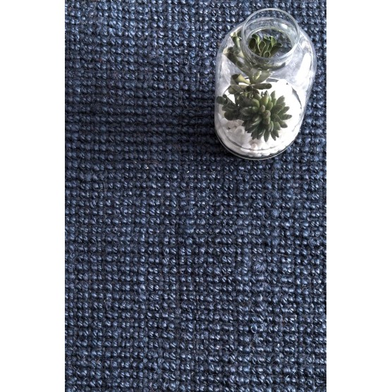 Daniela Farmhouse Chunky Jute Area Rug, 5x8, Navy Blue