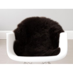 Super Area Rugs Dark Brown Sheepskin Rug Genuine Single 2x3ft Pelt Fluffy Fur Seat Cushion and Chair Cover