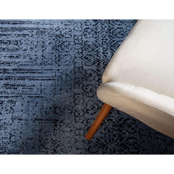 Del Mar Collection Area Rug - Jennifer (4' 1" x 6' 1" Rectangle, Blue/ Navy Blue)