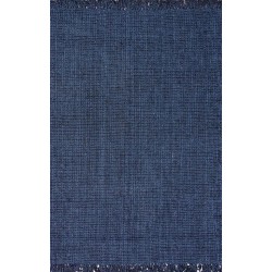 Daniela Farmhouse Chunky Jute Area Rug- 4' x 6', Navy Blue, Rectangular, 0.45" Thick, Natural Fiber, Eco-Friendly, Handmade, Bedroom, Living Room, Dining Room