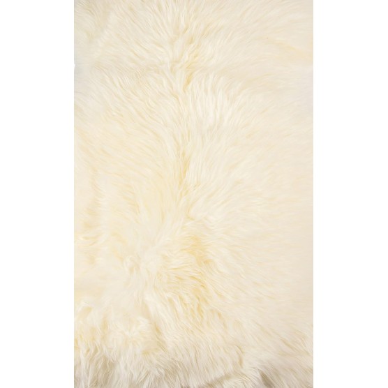 Natural Milan Genuine Sheepskin Area Rugs with Thick and Lush Pile, Fluffy Sheep Fur Rug with Anti-Skid Backing for Bedroom Living Room, Single Pelt, Ivory 2 ft x 3 ft