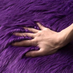 Luxury Super Soft Fluffy Area Rug Faux Fur Sheepskin Rug Decorative Plush Shaggy Carpet for Bedside Sofa Floor Nursery 2 x 3 Feet, Purple