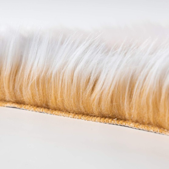 faux fur rug, Fluffy Shaggy Area Rug Ultra Soft 2 x 6 Feet Sheepskin Fur Rug, Frosted Bottom Yellow Fuzzy Rug Machine Washable Shag Rug, Nursery Decor Throw Rugs for Bedroom, Living Room