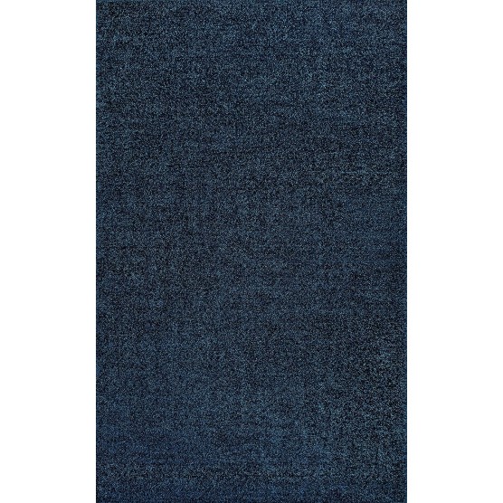 Haze Solid Low-Pile Indoor Area-Rug Casual Contemporary Solid Traditional Easy-Cleaning Bedroom Kitchen Living Room Non Shedding, 5 ft x 8 ft, Navy