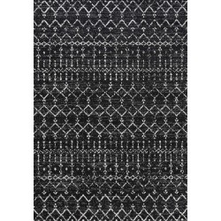 Moroccan Hype Boho Vintage Diamond Indoor Area-Rug Bohemian Easy-Cleaning Bedroom Kitchen Living Room Non Shedding, 8 X 10, Black/Ivory