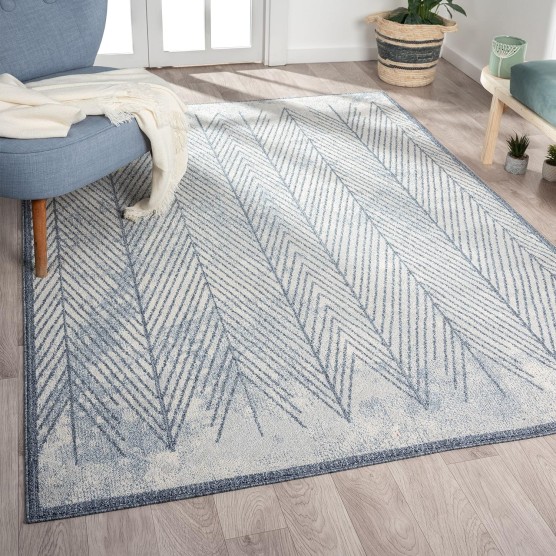 Blue 8x10 Geometric Area Rug