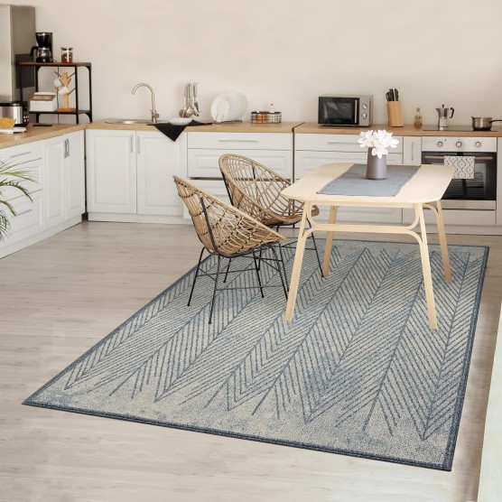 Blue 8x10 Geometric Area Rug