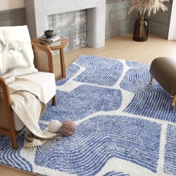 Zen Garden Area Rug - Ultra Soft Area Rug 3x5, Non Slip, Stain Resistant Living Room Rug, Washable Area Rugs for Living Room, Rugs for Bedroom (Blue, 3x5)