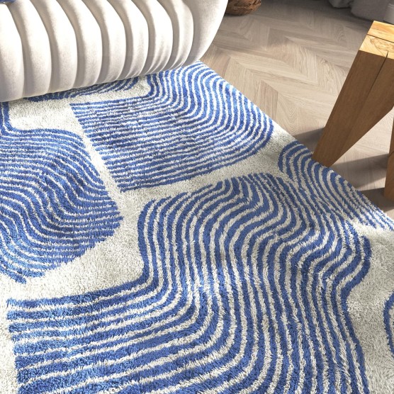 Zen Garden Area Rug - Ultra Soft Area Rug 3x5, Non Slip, Stain Resistant Living Room Rug, Washable Area Rugs for Living Room, Rugs for Bedroom (Blue, 3x5)