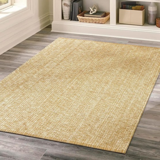 Washable Area Rug 4x6, Hand-Woven Cotton Living Room Rug, Tan/Cream Braided Bedroom Rug, Farmhouse Indoor/Outdoor Floor Carpet for Patio, Nursery, Office, Playroom, Dining Room