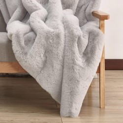 Grey Fluffy Rug Runners for Hallways Rabbit Fur Rugs for Living Room Washable Carpet Faux Sheepskin Rug Teen Room Nursery Decor Rectangle 2x6 Area Rug