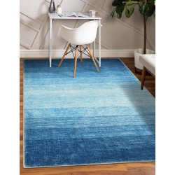 Modern Ombre Washable 5x7 Area Rugs,Large Blue Rug for Bedroom,Non-Shedding Living Room Throw Rug,Non-Slip Abstract Dining Room Floor Carpet for Bedside Kids Room Office