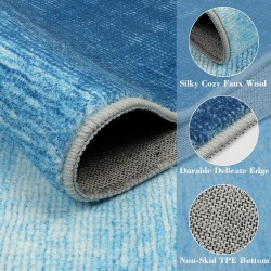 Modern Ombre Washable 5x7 Area Rugs,Large Blue Rug for Bedroom,Non-Shedding Living Room Throw Rug,Non-Slip Abstract Dining Room Floor Carpet for Bedside Kids Room Office