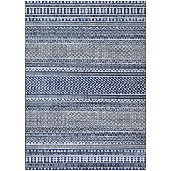 Boho Machine Washable Area Rug Blue Small Rug Geometric Farmhouse Rug Mat Stain Resistant Non-Slip Area Rug Mat for Living Room Bedroom, 3' x 5'