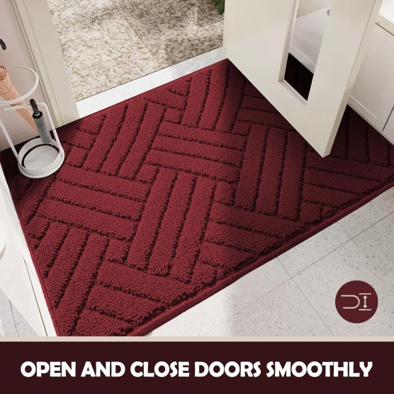 Door Mat Indoor Doormat, Entryway Rug Red Door Mats Non-Slip Rubber Backing, Low-Profile Entrance Christmas Rugs, Absorbent Resist Dirt Doormats Washable Inside Floor Mat,20"x31.5"