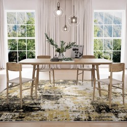 8x10 Area Rugs 8x10, Modern Area Rug, Washable Rug, Non-Slip, Modern Abstract, Area Rug for Living Room Bedroom Dining Room Kitchen Office, Large Area Rug,Black Brown