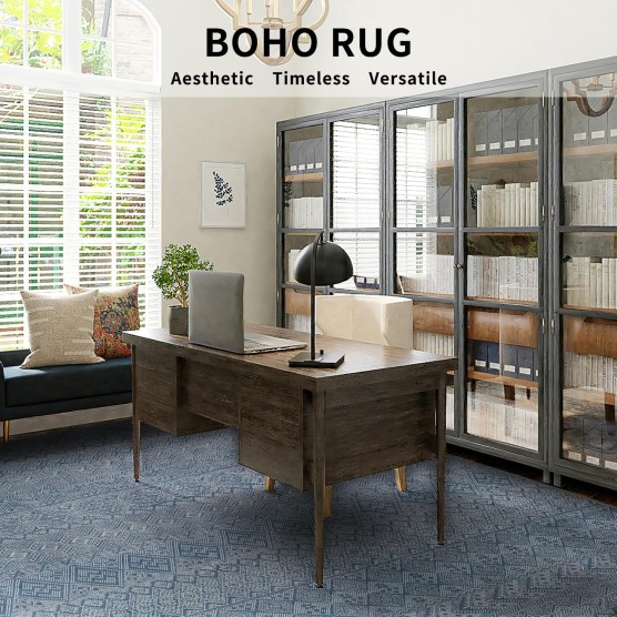 Boho Area Rugs for Living Room Rug Carpet 5x7 Machine Washable Rugs for Bedroom Dining Room Rug Modern Moroccan Neutral Farmhouse Nursery Office Rug Non Slip Large Navy Blue Rug