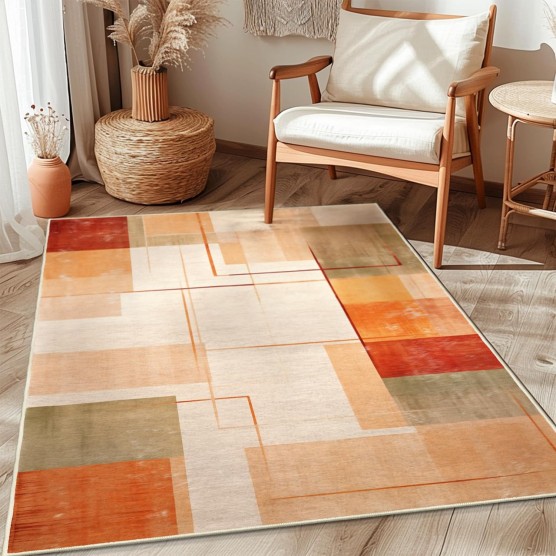 5x7 Area Rug for Living Room - Abstract Checkered Throw Rug for Bedroom Living Room Machine Washable Modern Carpet, Plaid 1